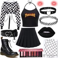 𝐄-𝐆𝐈𝐑𝐋 𝐎𝐔𝐓𝐅𝐈𝐓𝐒 𝐀𝐍𝐃 𝐄-𝐁𝐎𝐘 𝐎𝐔𝐓𝐅𝐈𝐓𝐒 - Outfit 8 - Wattpad E Girl Clothes, E Girl Aesthetic, Style Converse, Skater Girl Outfits