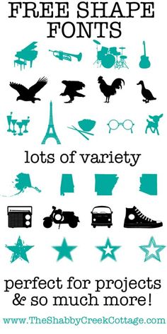 a poster with the words free shape font, lots of variety perfect for projects and so much more