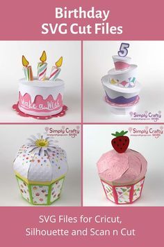 birthday svg cut files for cricut, silhouette and scan n cut cakes