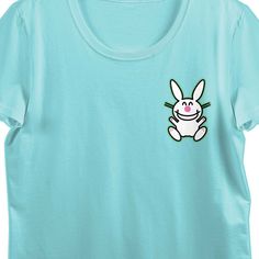 Elevate your mood with this women's mint It's Happy Bunny crew neck short sleeve t-shirt, featuring an adorable custom design that exudes charm and humor. On the front, Happy Bunny's delightful image brings instant joy, while the back showcases the bunny leaping above bold black letters that playfully state, “I just can't stop being adorable.” Crafted from soft cotton, this officially licensed tee offers a blend of comfort and whimsy, making it a standout addition to your wardrobe. Keep the chee Trending Graphic Tees, Sleeve Packaging, Black Letter, Crew Neck Top, Bold Black, Oversized Sweatshirt, Sleeve Designs, Tee Shop, Sleeve Styles