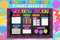 a parent board kit with balloons and confetti