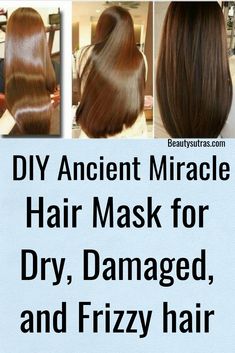 Dry Hair Remedies, Best Diy Hair Mask, Hair Repair Diy, Frizzy Hair Remedies, Hair Masks For Dry Damaged Hair, Damaged Hair Diy, Overnight Hair Mask, Banana Hair Mask, Hair Mask Recipe