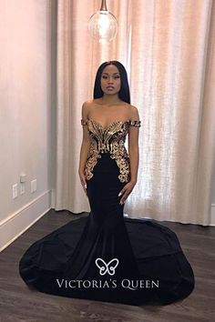 Black And Gold Prom Dress, Royal Prom, Dresses Fun, Black Mermaid Prom Dress, Mermaid Gown Prom, Gold Prom, Gold Prom Dresses, Prom Girl Dresses, Custom Dress