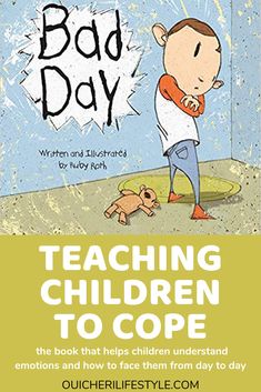 a book cover with an image of a man holding a dog and the title bad day teaching children to cope