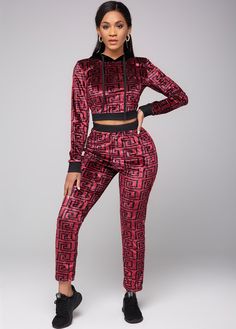 Hooded Collar Greek Fret Print Top and Pants Evening Cocktail Party, Rompers For Women, Church Fashion, Pocket Jumpsuit, Rompers Online, Jumpsuits And Rompers, Print Jumpsuit, Evening Cocktail, Colored Pants