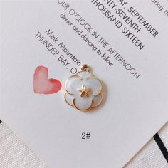 If you are from the European Union, please pay VAT, The order will be cancelled if no VAT is paid! 1.Quantity: 10pcs 2.Size: 17*20.5mm 3.Material: Alloy If you have any questions,please contact me. White Metal Jewelry With Flower Charm, White Metal Flower Shaped Jewelry, White Metal Flower-shaped Jewelry, Small White Jewelry With Charms, Personalized White Charms For Mother's Day, Personalized White Flower Jewelry, Nickel-free White Enamel Charms, Personalized White Metal Charms, White Enamel Nickel-free Charms