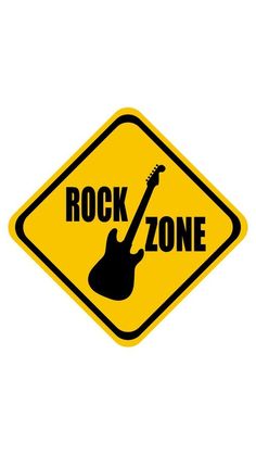 a rock zone sign with a guitar on it