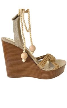 BCBGMAXAZRIACanvas Wedge Sandal - Runway Catalog Beige Open Toe Canvas Sandals, Canvas Open Toe Wedge Sandals, Beige Wedge Sandals With Wooden Heel And Round Toe, Beige Wooden Heel Wedge Sandals With Round Toe, Beige Open Toe Wedge Sandals With Wooden Heel, Beige Canvas Sandals For Vacation, Beige Wedge Sandals With Cork-bed Midsoles, Beige High Heel Fabric Sandals, Beige Fabric Wedge Sandals