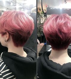 Short Haircut With Color, Pixie Hair Dye Ideas, Dyed Pixie Haircut, Undercut Short Hair, Tomboy Hairstyles, Short Hair Tomboy, Girls Short Haircuts, Asian Short Hair, Hair Inspiration Short