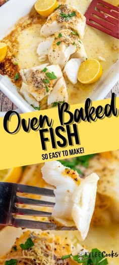 this is an image of oven baked fish with lemons and parmesan cheese