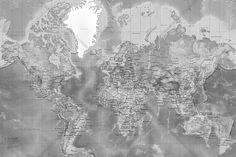 an old world map is shown in black and white