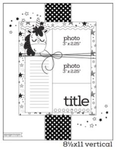 a black and white photo frame with stars on it, which has the word title