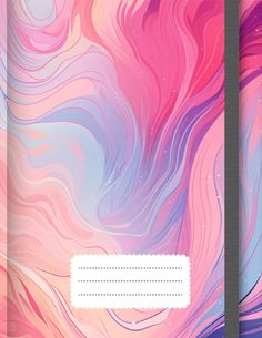 the back side of a cell phone with an abstract background and text box on it