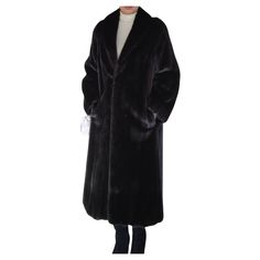 Brand New Blackglama Mink Fur Stroller Coat (Size 14 - Large) Made in Luxurious female mink, short collar, additional closure with eyes and hooks, two side slit pockets and a black satin full lining. Made in the USA Measurements: -Size 14" -Length 48'' -Back across 19'' -Sleeves 28-22'' -Inside armhole to armhole seam 25'' -Sweep 56'' Mink Fur Coat, Pitch Black, Mink Fur, Outerwear Coats, Black Satin, Stroller, Fur Coat, Satin, Fashion Outfits