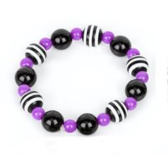 Starlet Shimmer bracelets in assorted colors and shapes with a retail price of $1 each. Purple Orange Black Green Multi Multicolored Trendy Black Plastic Bracelets, Bracelets Halloween, Halloween 1, Pink Box, Blue Box, Pink Bracelet, Purple Orange, Blue Bracelet, Black Green