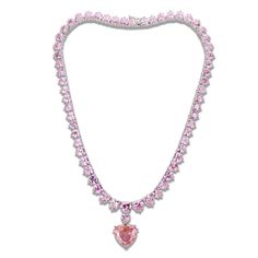 Backordered: Requires 4-7 day shipping lead timeCategory: NecklaceMaterial: BrassFinish: RhodiumCenter Stone Type: AAA Grade CZCenter Stone Name: Center Stone Color: RoseWeight (approx): 72.78 (g) Pink Cubic Zirconia Rhinestone Necklace As Gift, Rose Gold Crystal Heart Pendant Jewelry, Rose-colored Round Jewelry For Valentine's Day, Rose Colored Round Jewelry For Valentine's Day, Round Rose Jewelry For Valentine's Day, Rose Gold Heart Cut Cubic Zirconia Necklace, Luxury Pink Heart Cut Necklace, Pink Necklaces With Diamond Accents For Gift, Pink Necklace With Diamond Accents Gift