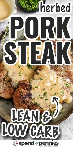 pork steak with gravy and low carb sauce