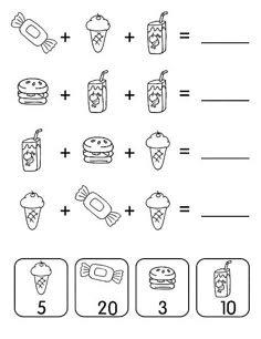 an addition worksheet for kids to learn how to count the numbers in order