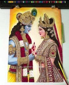 Radharani Sketch, Laxmi Narayan Painting, Krishan Ji Drawings, Radharani Painting, Laxmi Ji Drawing, Krishna And Radha Drawing, Radha Ji Drawing, Drawing Of Radha Krishna, Radhe Krishna Painting Canvas