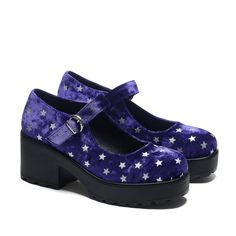 Purple Mary Janes, Koi Footwear, Luanna Perez, Velvet Heels, Platform Mary Janes, Platform Heels Chunky, Purple Velvet, Chunky Platform