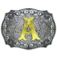 PRICES MAY VARY. It is a upgrade Initial Letters Western Style Cowboy Rodeo Gold/Silver Large Belt Buckles. The belt bucke size: 4" x 3". Weight:70g lightweight. The belt buckle Fits Belts Up To 1 1/2 in. Wide. Material:Made from high quality finished alloy A nice gift for men as Birthday, Anniversary, Valentine's Day, Fathers' Day, Thanksgiving Day, Christmas Day, Wedding and so on. Western Belt Buckle Initial Letters ABCDEFG to Y-Cowboy Rodeo Silver Large Belt Buckle for Men and Women (A) Upgr Rodeo Belt, Rodeo Belt Buckles, Large Belt, Cowboy Rodeo, Western Buckles, Little Cowboy, Western Belt Buckles, Western Belt, Branded Belts