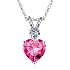 PRICES MAY VARY. 💖MEANING: Classic heart-shaped pendant design send to the special women in your life and let her know how much she means to you. Featuring a heart-shaped birthstone and a heart-shaped Cubic Zirconia. When she wear this birthstone necklace, she will be genuinely happy for this little surprise. Perfect gifts for your mom, wife, girlfriend, daughter, grandma or any other awesome lady on Birthday, Mother's Day, Christmas, Valentine's Day, Anniversary or other special days. 💖GIFTS Valentine's Day Heart Necklace With Cubic Zirconia Gemstone, Heart Necklace With Cubic Zirconia For Valentine's Day, Cubic Zirconia Heart Necklace With Gemstone For Valentine's Day, Heart Pendant Cubic Zirconia Necklace For Birthday Gift, Cubic Zirconia Heart Pendant Necklace For Birthday, Sterling Silver Birthstone Necklace For Birthday Gift, Heart Cut Necklace For Valentine's Day Birthday, Sterling Silver Heart Cut Jewelry For Birthday Gift, Sterling Silver Heart Cut Jewelry For Birthday