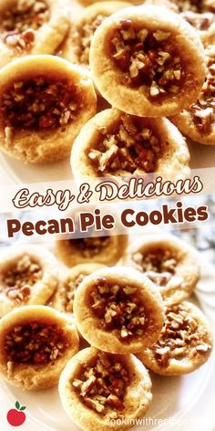 easy and delicious pecan pie cookies on a white plate