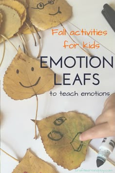 Fall leaf activities for young kids, toddlers and preschoolers. Easy kids craft with drawing emotion faces on a leafs. Click for more ideas. #kidscrafts #fall #activities #feelings #learning #emotions Social Studies Activity For Preschoolers, Emotion Experiment For Kids, Are You Okay Day Activities For Kids, Activities On Emotions For Preschoolers, Mental Health Activities For Preschool, Fall Social Studies Activities Preschool, My Feelings Activities Preschool, Social Skills Activities For Toddlers, Social Emotional Learning Toddlers