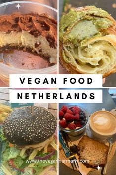 vegan food in netherlands collage with text overlay