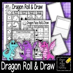 dragon roll and draw game for kids to practice their skills on how to use it