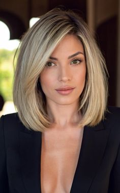 17 Chic Shoulder Length Hair Ideas - Best Review Hairstyles For Medium Length Gray Hair Over 50, Bayalage Blonde Short Length, Box Bob 2024, Front Framing Pieces Hair, Mid Length Thick Hair Styles, Hair Bobs Medium Shoulder Length, Clavicle Length Hair, Lob Haircut Thick Hair, Shoulder Length Hair Ideas