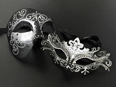 Venetian eye and black/silver mask is alluring, embedded with black/silver glitter to make you look glamorous at any function. Completed with thin satin ribbons ready to wear. Perfect for any event or function. Black And Gold Masquerade Mask, Red Mask Masquerade, Mask Couple, Masquerade Mask Black, Silver Masquerade Mask, Masquerade Mask Women, Couples Masquerade Masks, Gold Masquerade Mask, Black Masquerade Mask