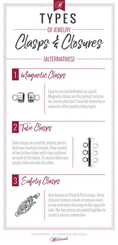 an info sheet describing different types of jewelry