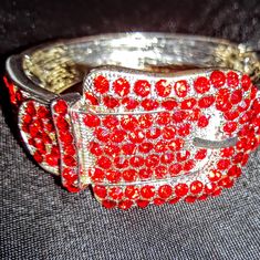 Brand New Metal Bracelet, With Multi Colored Rhinestones. Light Weight. High Quality Jewelry Lead, Nickel Free. From A Clean Non-Smoking Home. Bundle And Save In Shipping Adjustable Red Crystal Bracelet, Adjustable Red Crystal Bracelets, Adjustable Red Bracelet With Rhinestones, Red Crystal Bracelets With Rhinestones, Adjustable Red Jeweled Jewelry, Red Rhinestone Crystal Bracelet For Party, Red Crystal Bracelet With Rhinestones For Party, Red Crystal Rhinestone Bracelet For Party, Red Rhinestone Bracelets For Party