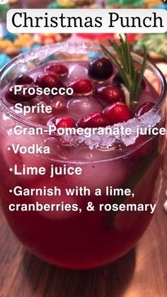 christmas punch recipe with cran - pomegranate and vodka