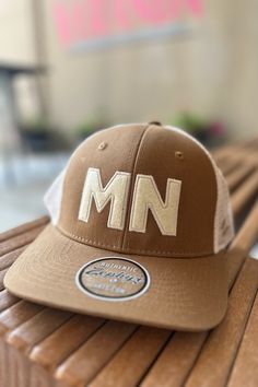 MN Hat [Copper] Brown Curved Bill Trucker Hat For Baseball Season, Brown Mesh Baseball Cap, Brown Mesh Trucker Hat, Everyday Trucker Hat For Baseball Season With Curved Bill, Brown Trucker Hat For Baseball Season With Curved Brim, Brown Trucker Baseball Cap With Letter Print, Everyday Trucker Hat With Curved Bill, Brown Curved Bill Hat With Letter Print, Brown Trucker Hat With Letter Print