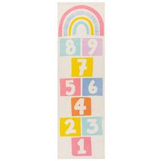 an image of numbers and rainbows on a white background