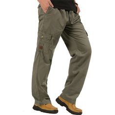 PRICES MAY VARY. Men's Zip Fly Pull-on Pants,look good enough.well made, pant sit at the waist.Elastic waist is easy on and off. Casual Cargo Pants Multiple pockets - 2 Slant deep pockets, 1 rear pockets ,2 cargo pockets with Button. suitable for carrying phone, wallet and other useful items. These pants are comfortable for working from home or walking the dog or shopping.Nice fitting pants size 32 34 36 38 40 42 waist for your select. Men's Loose fit, roomy comfort casual slacks, both suitable Pant Trousers For Men, Plus Size Cargo, Fishing Clothes, Military Cargo Pants, Men Sport Pants, Pants Male, Casual Pants Style, Plus Size Cargo Pants, Style Trousers