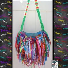 Fringed handbag,Custom fringe Bag,fabric fringe bag,statement handbag,fringe shoulder bag,beaded fringe bag,bling fringe bag BEFORE I start with my description i wanted to let you know I CAN WORK WITH ANY BUDGET. I can build a handbag to FIT ANY BUDGET. Just drop me a line and tell me what you want and i'll let you know what type/size/shape/design handbag i can produce for that amount. I can also do layaway plans with a deposit down PLEASE NOTE: The bag pictured has been sold. I can make another Bohemian Green Bag With Fringe, Statement Handbag, Fringe Handbags, Fringe Purse, Bag Fabric, Denim Crafts, Fringe Bags, Beaded Fringe, What Type