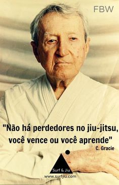 an old man with his arms crossed in front of him and the words, there is no losing in jitsu you either win or you learn