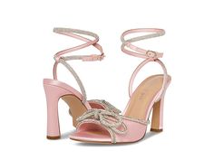 Ankle Tie Synthetic Heels For Formal Occasions, Formal Ankle Tie Heels In Synthetic Material, Formal Ankle Tie Heels In Synthetic, Pink Quinceanera Heels, Evening Lace-up Heels With Bow, Formal Lace-up Heels With Bow, Hoco 2023, Madden Girl, Pink Satin