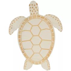 a brown and white turtle shaped paper plate on a white background with polka dot dots