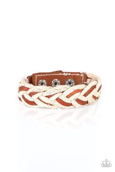 Lace Weave, White Rope, Brown Bracelet, Snap Bracelets, Light Brown Leather, Jewelry Website, Paparazzi Accessories, Paparazzi Jewelry, Trendy Accessories