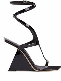 Zanotti Heels, Giuseppe Zanotti Heels, Street Style Shoes, Giuseppe Zanotti Shoes, Ankle Strap Wedges, Heel Caps, Wedge Heel Sandals, Sandals Black, Dolce & Gabbana