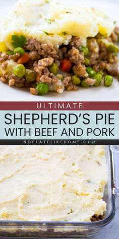 Learn how to make the best shepherd's pie recipe ever! This tasty, hearty, and easy cottage pie is made with both beef and pork with a savory brown gravy, homemade mashed potatoes, and topped with cheddar cheese! Don't miss this yummy comfort food! Comfort Food Dinner Ideas, Gravy Mashed Potatoes, Gravy Homemade, Easy Comfort Food Dinners, Pork Recipes For Dinner, Beef And Pork, Homemade Mashed Potatoes, Easy Summer Dinners, Italian Dinner Recipes