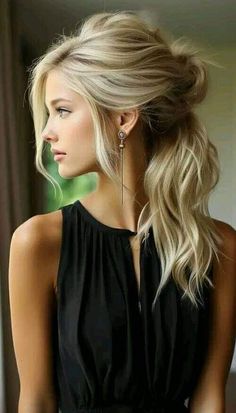 Russian Hairstyles Women, Hair Styles For Black Dresses, Hair For Black Tie Wedding Guest, Hair Color Over 40 Colour, Event Hairstyles Long, Classy Blonde Hair, Big Long Hair, Back Of Hair, Classy Hair