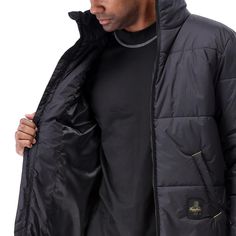 The Glacier Max insulated work jacket is the perfect outerwear to wear in cold weather. This men’s heavy winter coat will keep you comfortable in temperatures down to -30°F (-34°C) and has 300 g of AirBlaze polyester insulation for maximum heat-trapping capabilities. With a polyester pongee lining and a water-resistant and wind-tight 40-denier nylon outer shell, it will protect you from rain, snow, and ice and help you stay warm and comfortable on the job. Wear this weatherproof outdoor coat zip Durable Utility Outerwear For Outdoor Work, Cold Weather Techwear Down Outerwear, Winter Windbreaker With Fleece Lining For Outdoor Work, Insulated Long Sleeve Outerwear For Outdoor Activities, Insulated Long Sleeve Outerwear For Hiking, Insulated Outerwear For Outdoor Activities, Winter Outdoor Work Long Sleeve Sport Coat, Winter Long Sleeve Sport Coat For Outdoor Work, Insulated Long-sleeved Outerwear For Outdoor Activities