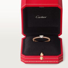 CRB4216700 - Etincelle de Cartier ring - Pink gold, diamonds - Cartier Cartier Engagement Ring Solitaire, Diamon Ring, Ring Rosegold, Expensive Jewelry Luxury, Expensive Jewelry, Pink Ring, Emerald Cut Diamonds, Cartier Ring, Body Jewellery