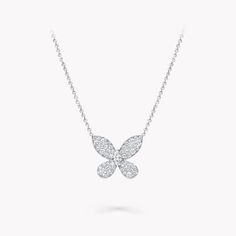 Discover our Pavé Butterfly Mini Pendant in Diamond from the Pavé Butterfly Collection at Graff, inspired by the flight of the butterfly. High Jewelry Design, Diamond Drop Pendant, Graff Diamonds, Diamond Mirror, White Gold Chain, White Gold Chains, Platinum Jewelry, White Gold Diamond Rings, Small Earrings Studs