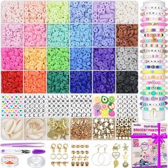 many different types of beads and accessories for making bracelets, necklaces, earrings